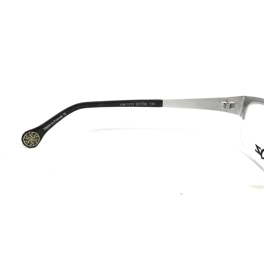 BOZ Eyeglasses Frames VIM 1313 Silver Cracked Earth Pattern Half Rim 52-18-135